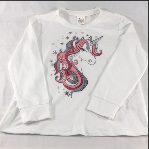 Self Esteem Unicorn and Snowflake Shirt, White, Large - Picture 5 of 5